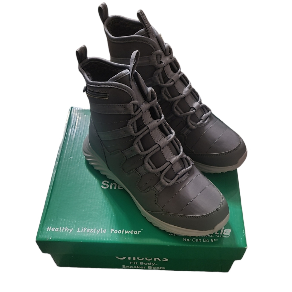 NWB! Cheeks Tony Little Gray Sneaker Boot 8